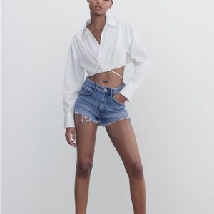 Zara HI RISE DENIM SHORTS